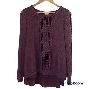 🌵 Last chance! Lucky Brand metallic knit pullover sweater large